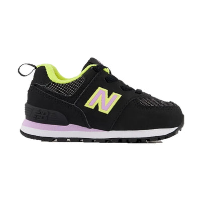 NEW BALANCE ID574FX2 574 BUNGEE LACE INF'S (Wide) Black Synthetic Running Shoes