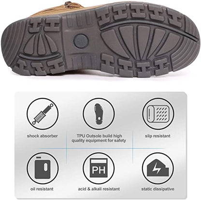 AB001 Men's 8" Steel Toe Tactical Boots, Outdoor Lightweight Coyote Military Boots for Hiking Work Combat