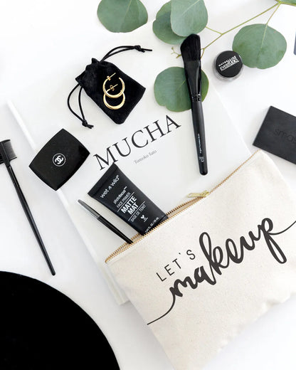 Let's Makeup Cotton Canvas Cosmetic Bag