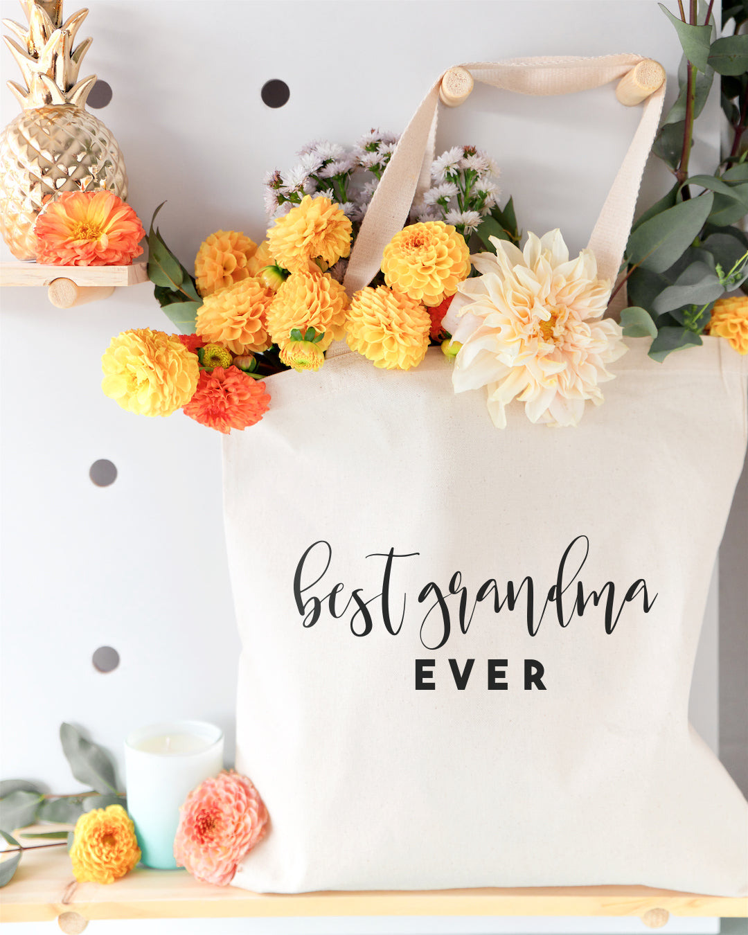 Best Grandma Ever Cotton Canvas Tote Bag