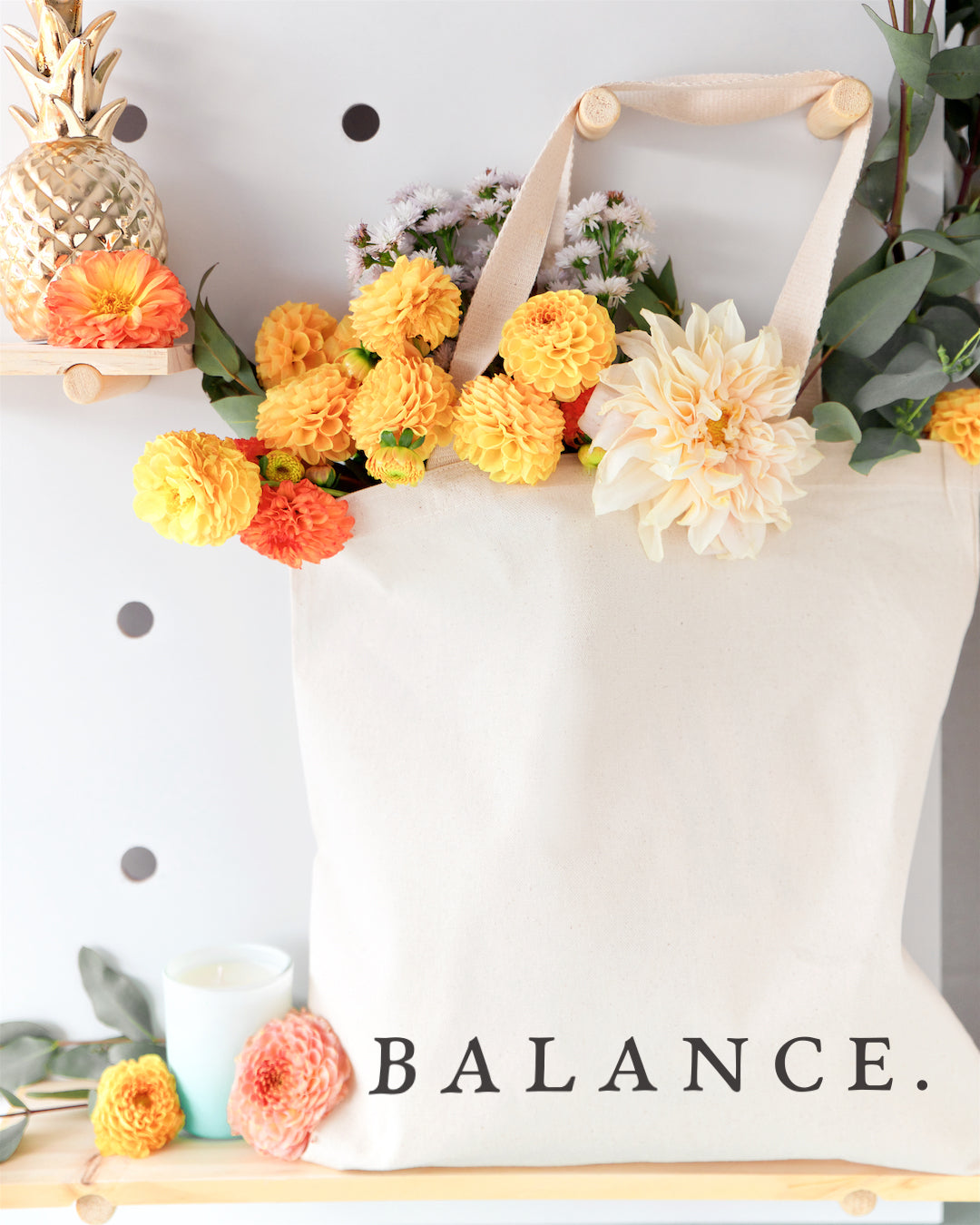 Balance Gym Cotton Canvas Tote Bag