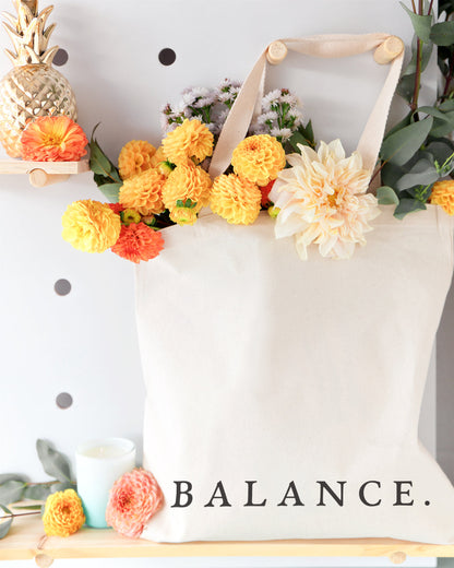 Balance Gym Cotton Canvas Tote Bag