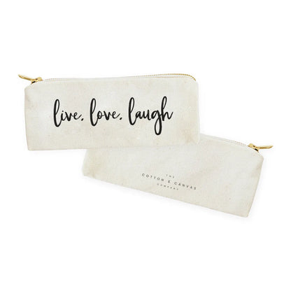 Live, Love, Laugh Cotton Canvas Pencil Case and Travel Pouch