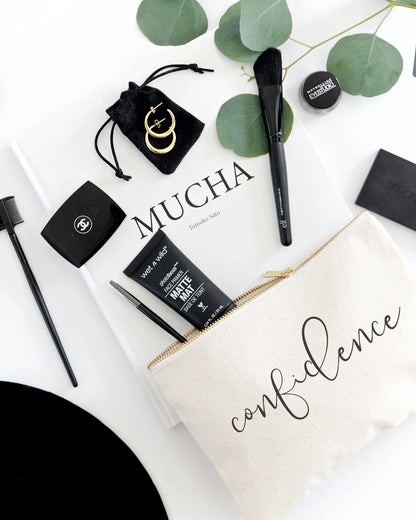Confidence Cotton Canvas Cosmetic Bag