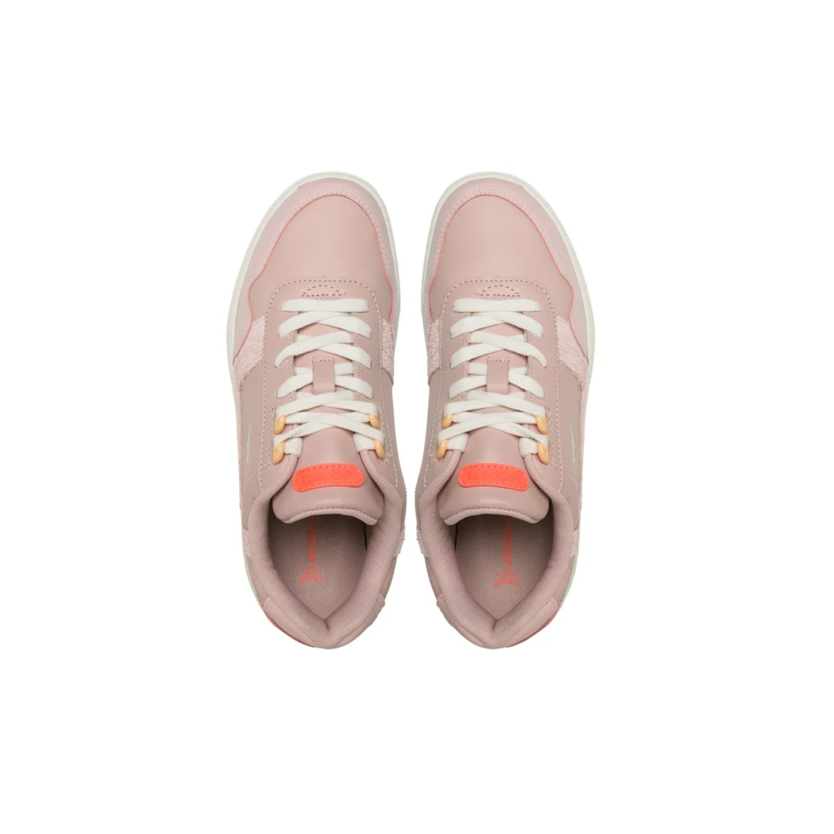LACOSTE 7-45SFA0067AMY T-CLIP 123 Women's (Medium) Light Pink/Light Yellow Leather & Synthetic Lifestyle Shoes