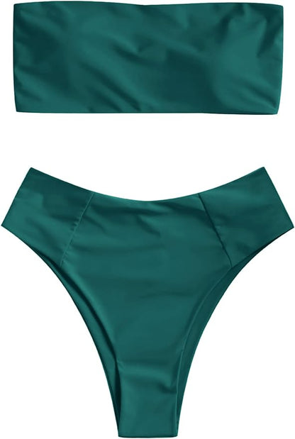 Bandeau Bikini Set – Reflective Swimwear by Rose Paulino - Lily