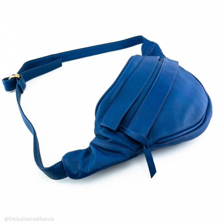 Gerald Leather Fanny Pack Waist Bag Blue