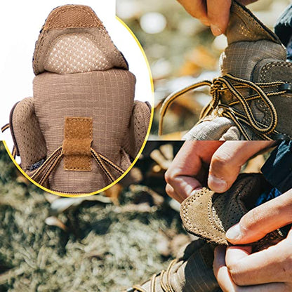 AB001 Men's 8" Steel Toe Tactical Boots, Outdoor Lightweight Coyote Military Boots for Hiking Work Combat