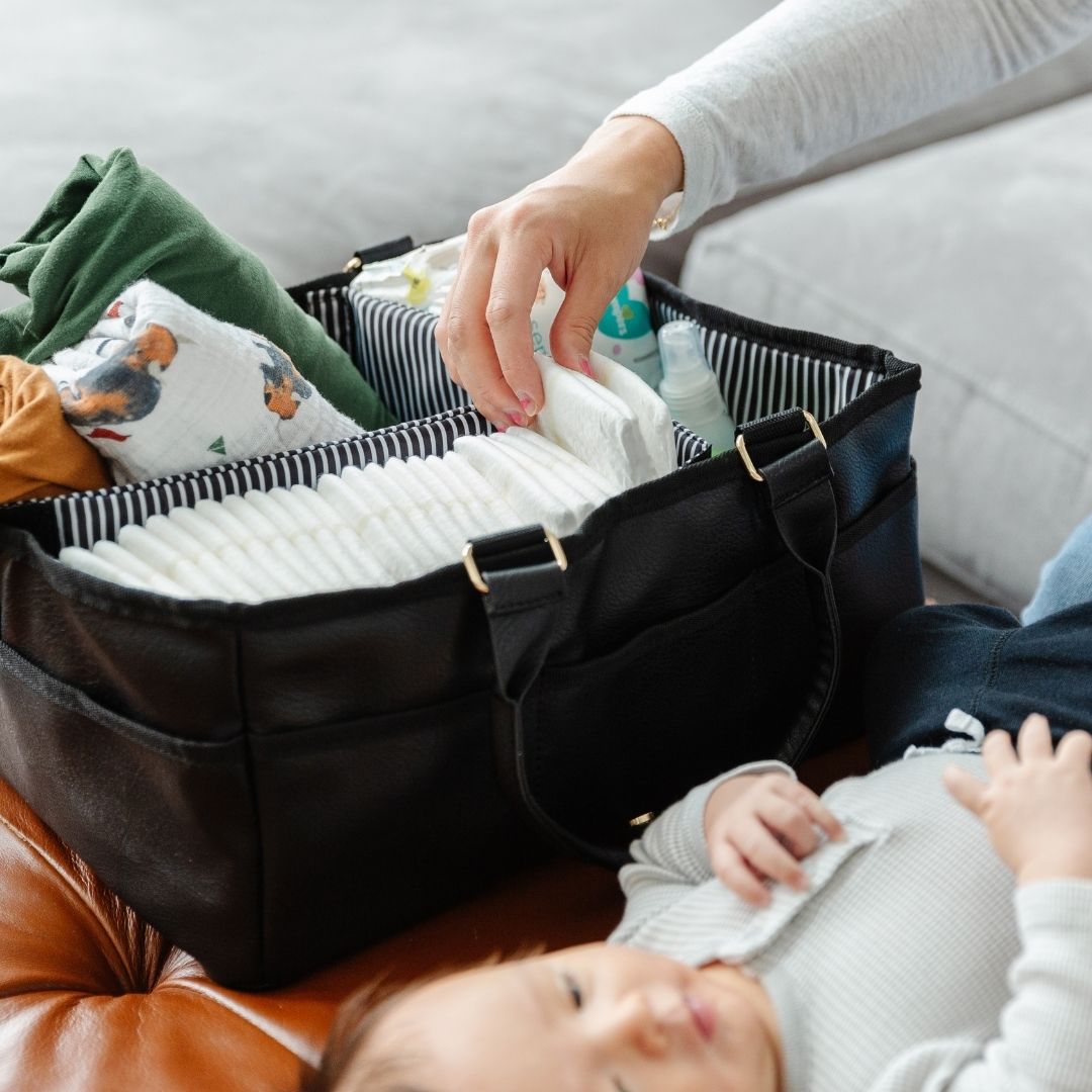 Sleepy Panda Diaper Caddy Vegan Leather