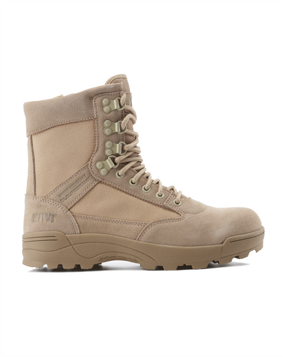 Durable Sand Suede 6.5" Steel Toe Zipped Water Resistant Tactical Boots [R60200]