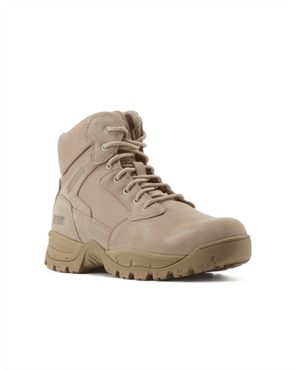 Rugged Sand Suede Mid-Cut 6" Zipped Water Resistant Tactical Boots [R63000]