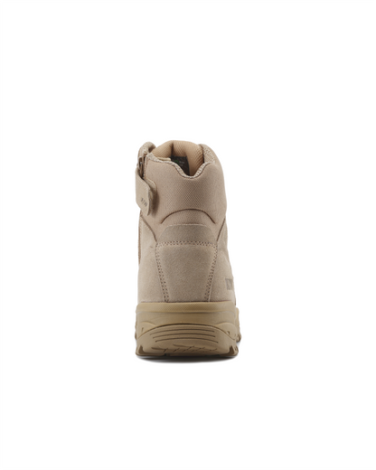 Rugged Sand Suede Mid-Cut 6" Composite Toe Zipped Water Resistant Tactical Boots [R68000]