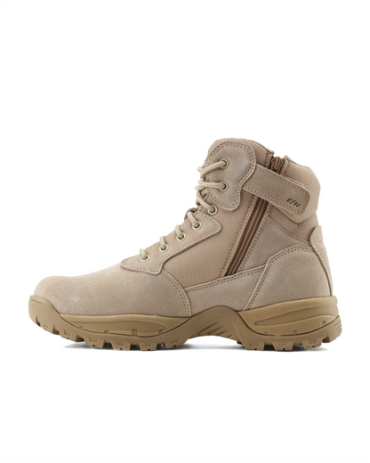 Rugged Sand Suede Mid-Cut 6" Steel Toe Zipped Water Resistant Tactical Boots [R60000]