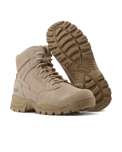 Rugged Sand Suede Mid-Cut 6" Zipped Water Resistant Tactical Boots [R63000]