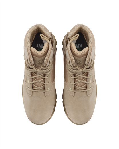Rugged Sand Suede Mid-Cut 6" Steel Toe Zipped Water Resistant Tactical Boots [R60000]