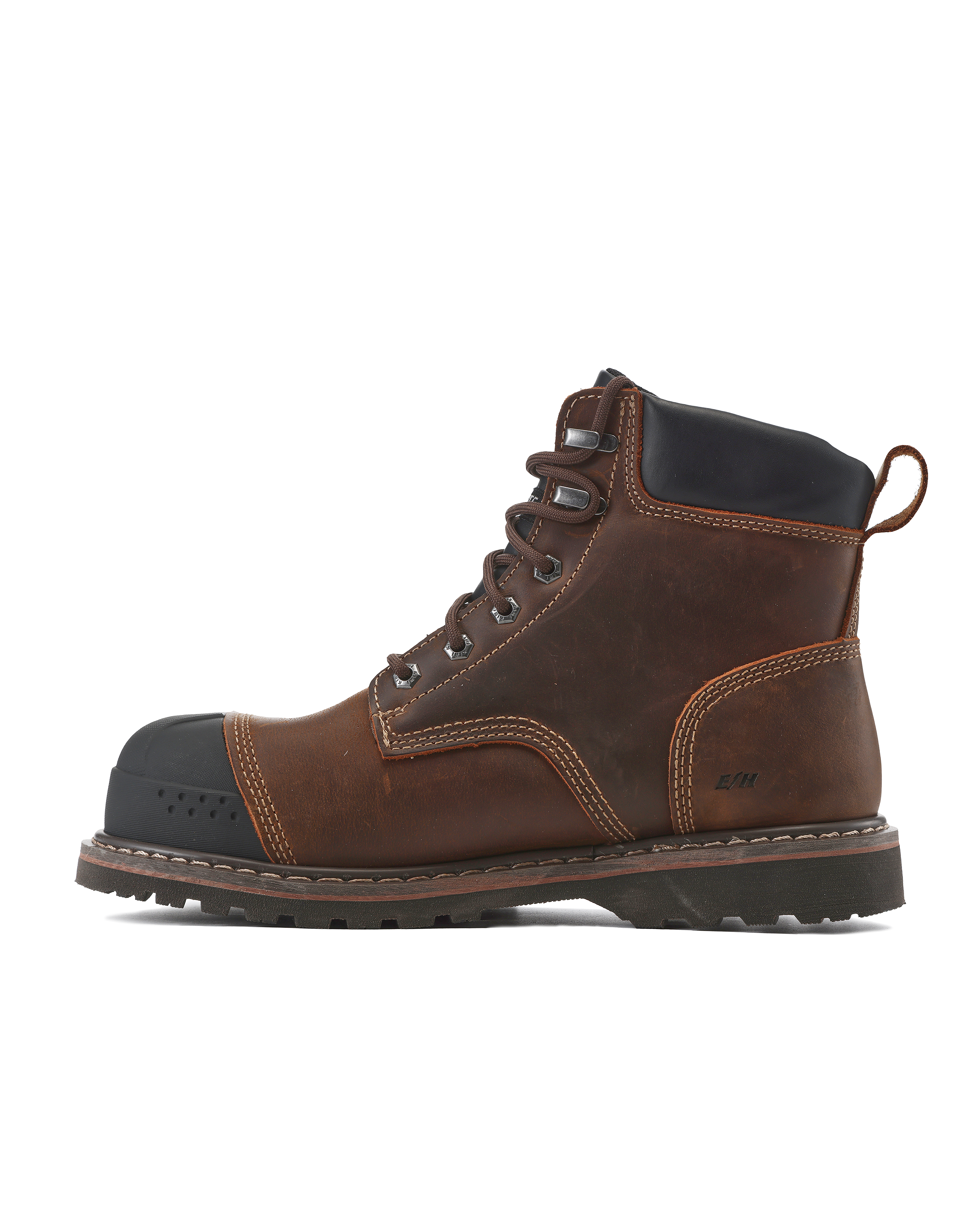 Premium Brown Crazy Horse 6" Steel Toe Waterproof Cap-Toe Work Boots [R64100]