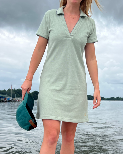 Sage Terry Cloth Polo Dress