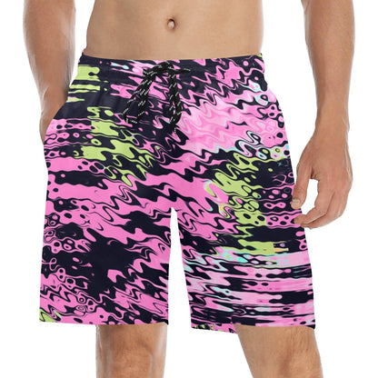 Pink Bubble Gum Slime Rave Drip Swim Shorts