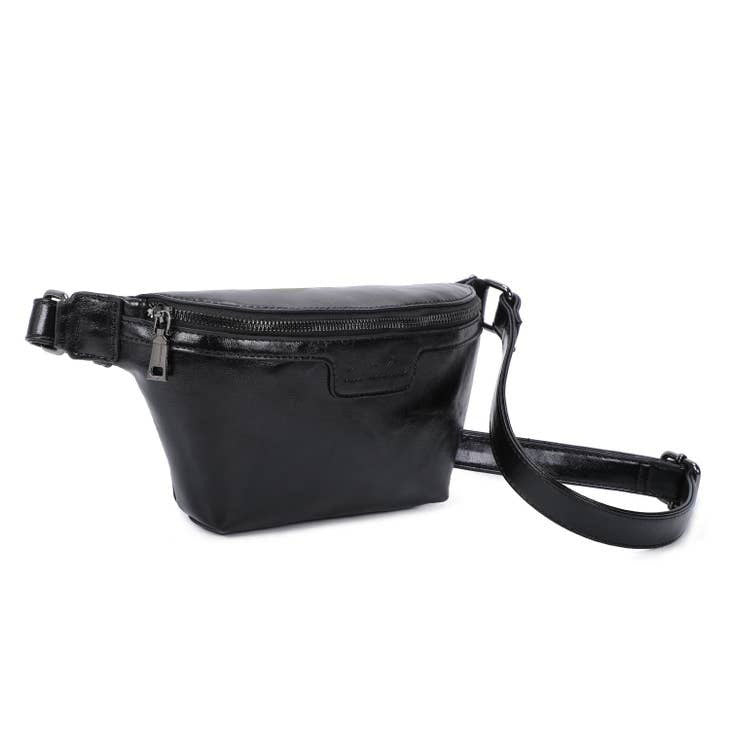 Terry Real Leather Summer Waist Bag Black