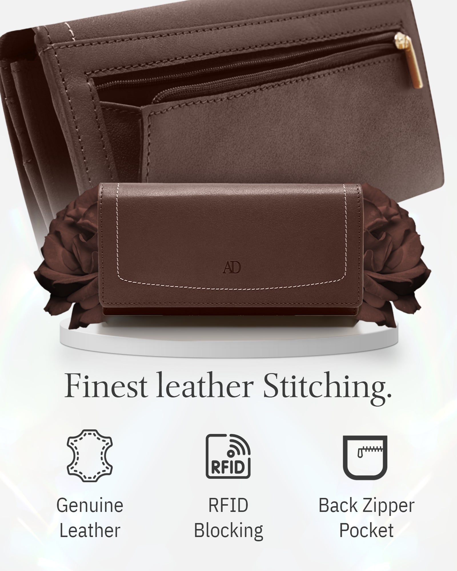 Leather RFID Accordion Clutch