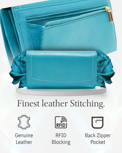 Leather RFID Accordion Clutch