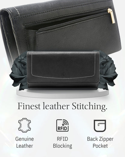 Leather RFID Accordion Clutch