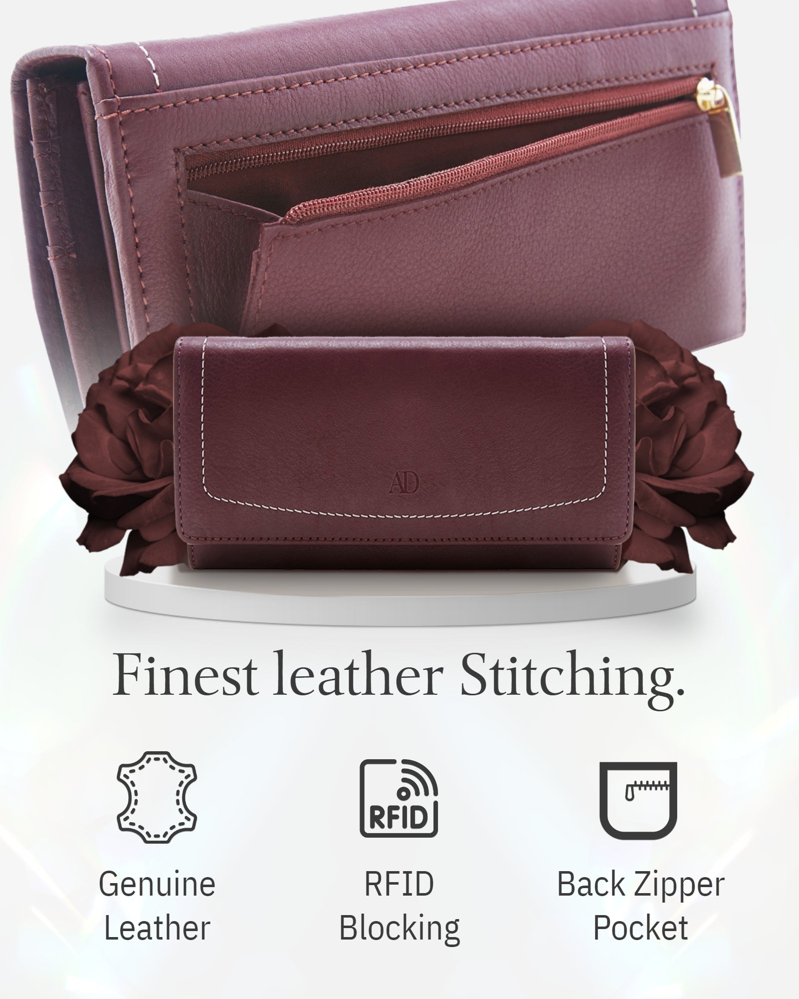 Leather RFID Accordion Clutch