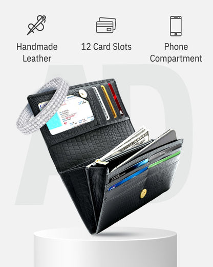 RFID Protected Accordion Clutch Wallet