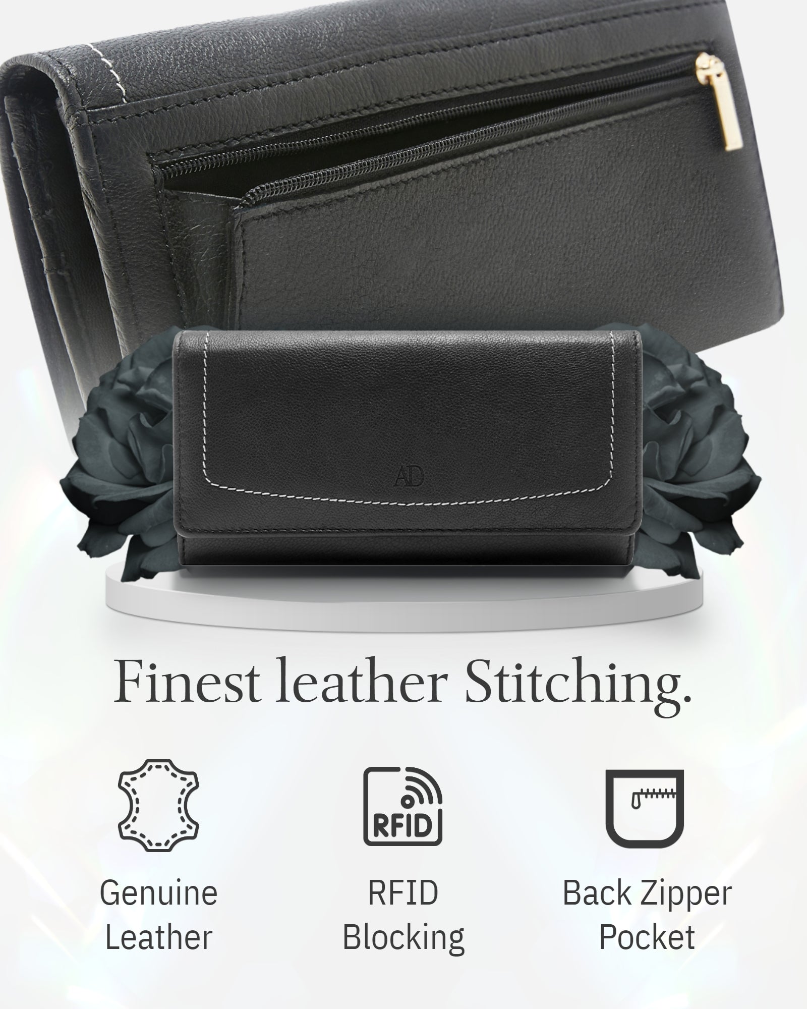 RFID Protected Accordion Clutch Wallet