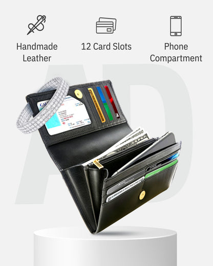 RFID Protected Accordion Clutch Wallet