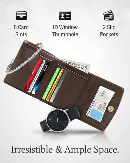 Trifold Coin Wallet with ID Window