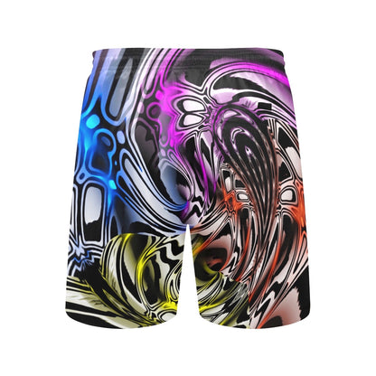 Color Melted Zebra Warp Rave Swim Shorts