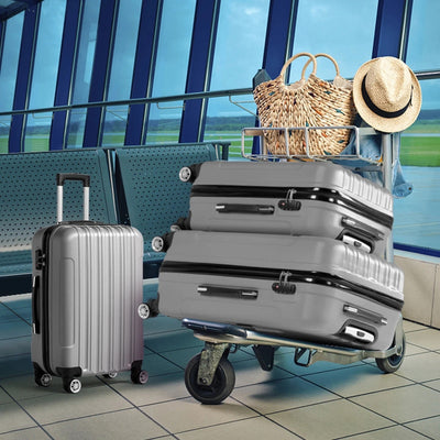 Zane Expandable 3-Piece Spinner Luggage Set with Lock