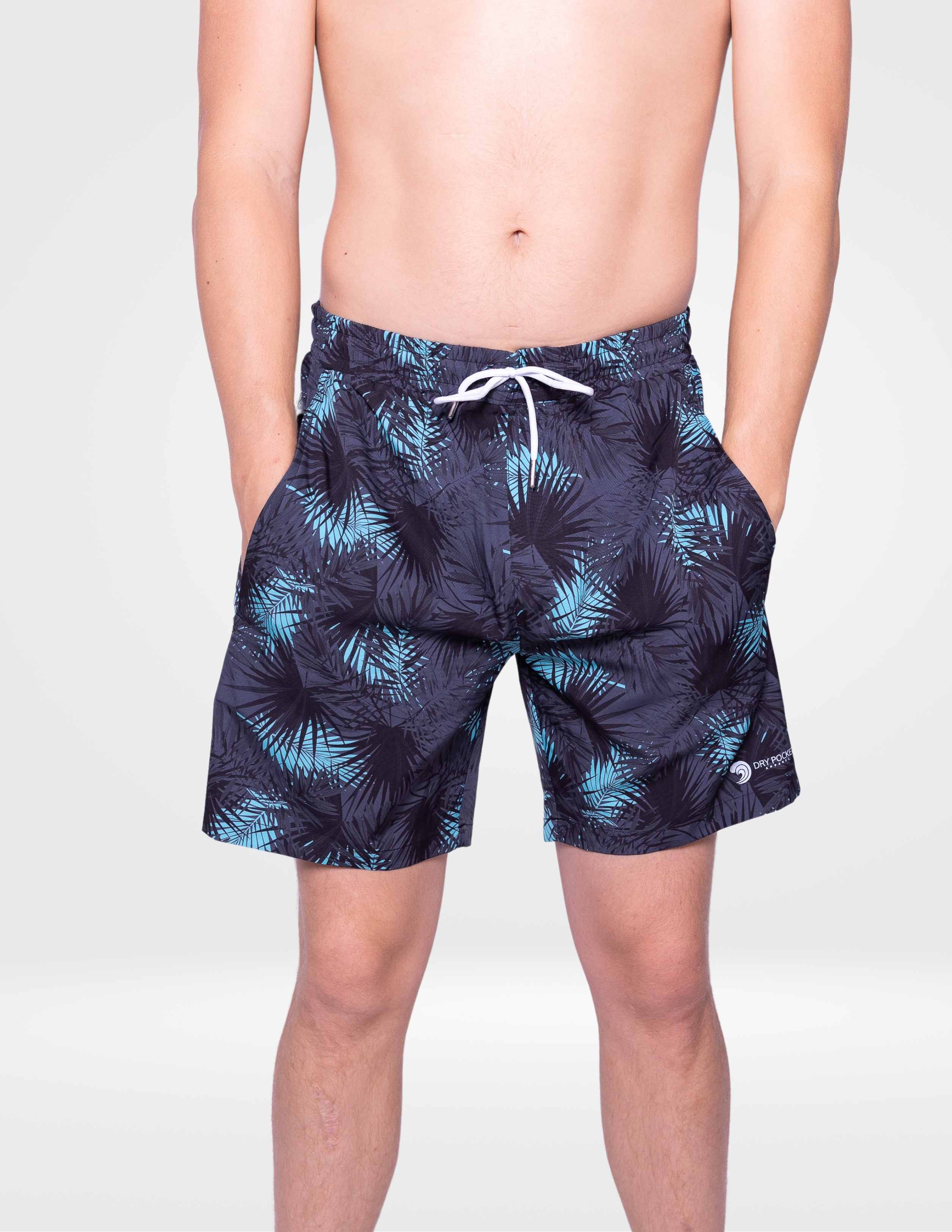 Midnight Palms - Waterproof Swim Shorts With A Waterproof Pocket