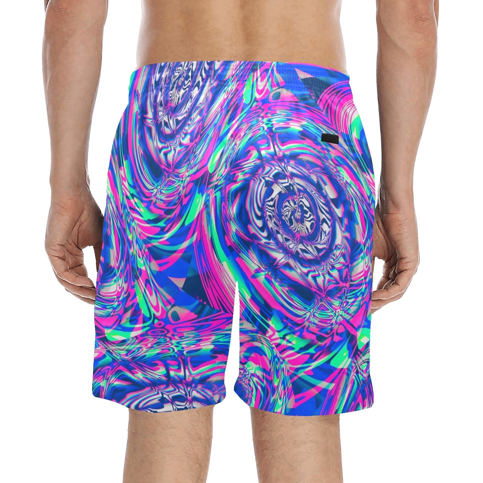 Vaporwave Fractal Melt Swim Shorts