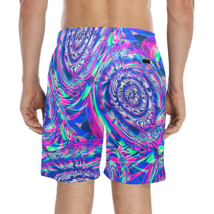 Vaporwave Fractal Melt Swim Shorts