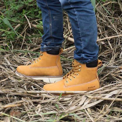 84101 Men's Soft Toe Nubuck Leather Non-Slip Work Boots - 6" Wheat