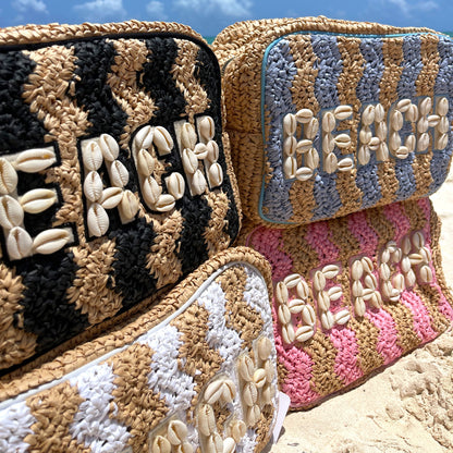 Beach XL Makeup Bag with Puka Shells