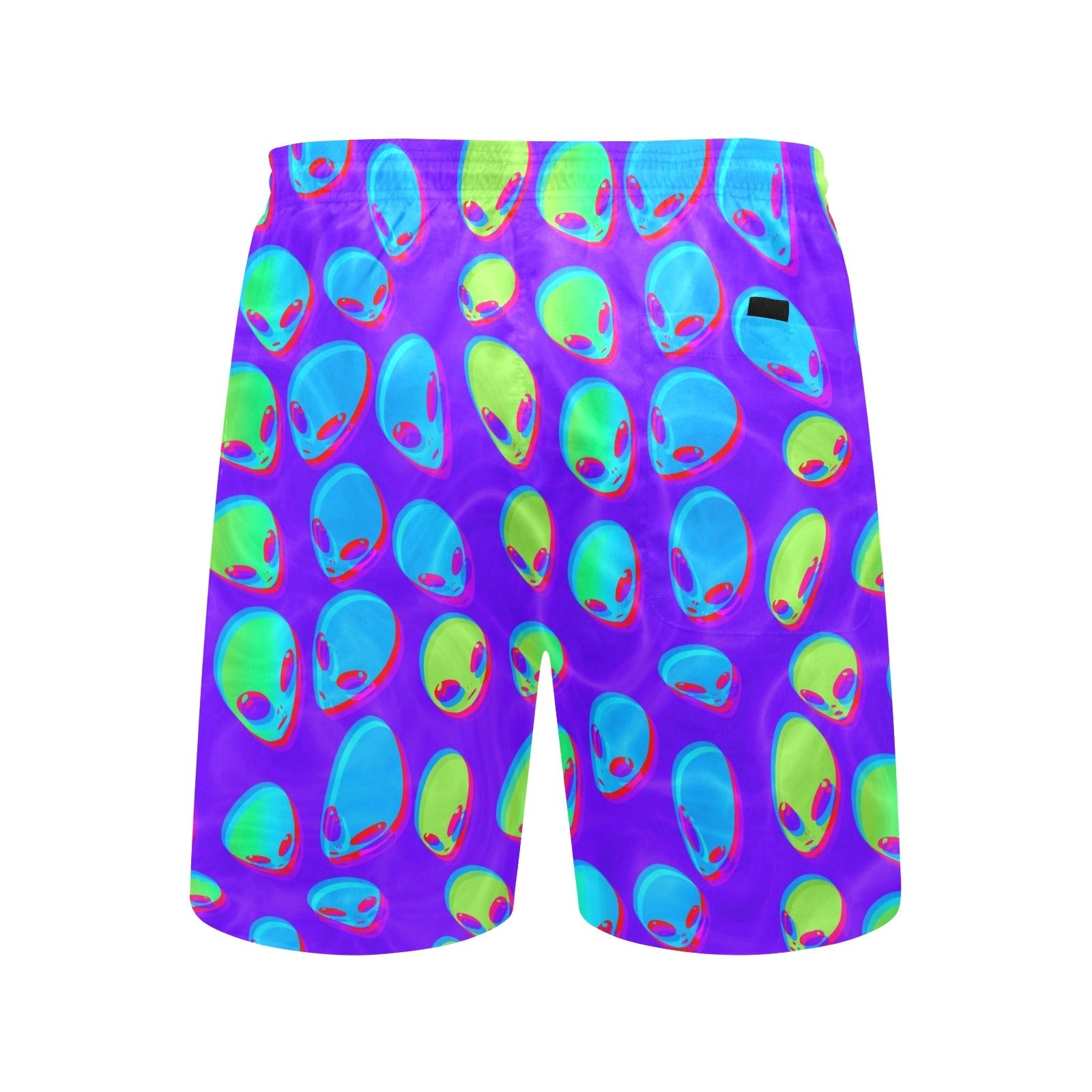 Purple Alien Vapor Glitch Swim Shorts