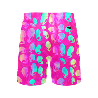 Pink Alien Vapor Glitch Swim Shorts