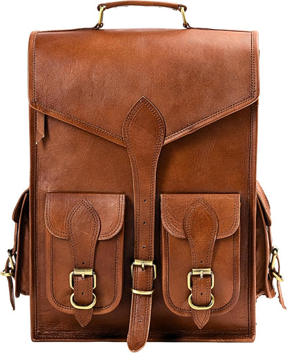 Vintage Leather Backpack Rucksack