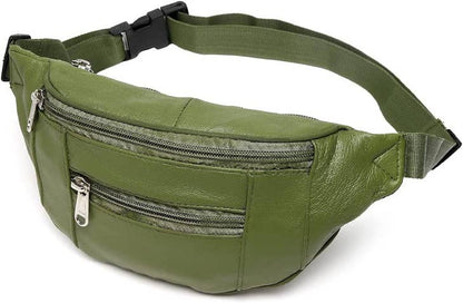 Carl Sheep Nappa Leather Small Size Olive Waist Fanny Bag