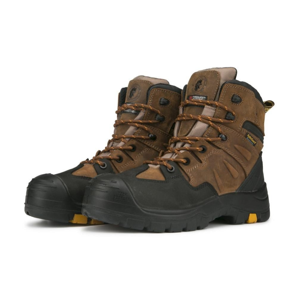 Woodland Brown 6 inch Waterproof Safety Toe Leather Work Boots AK669