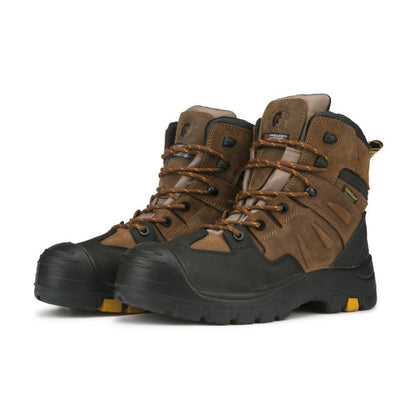 Woodland Brown 6 inch Waterproof Safety Toe Leather Work Boots AK669
