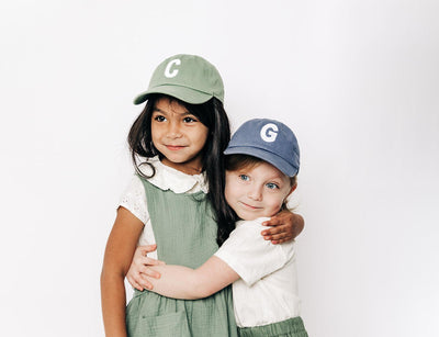 Dusty Blue Letter Baseball Hat