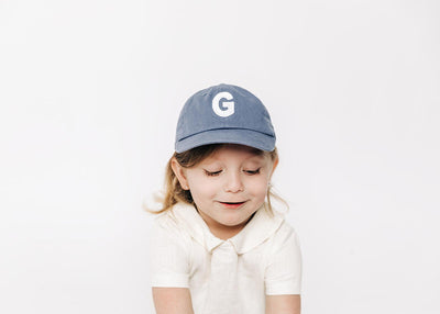 Dusty Blue Letter Baseball Hat