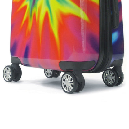 Tie-dye Rainbow Swirl 22" FŪL Spinner Rolling Luggage