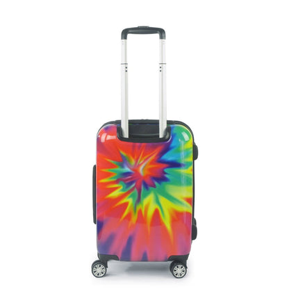 Tie-dye Rainbow Swirl 22" FŪL Spinner Rolling Luggage