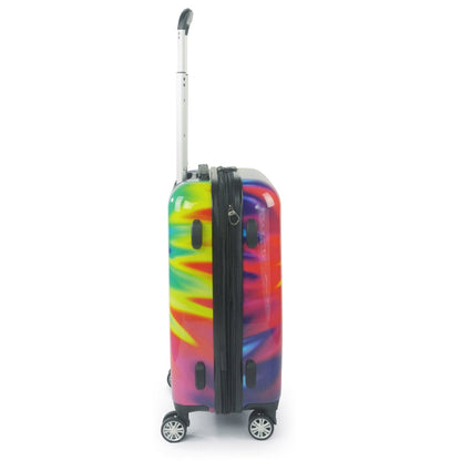 Tie-dye Rainbow Swirl 22" FŪL Spinner Rolling Luggage