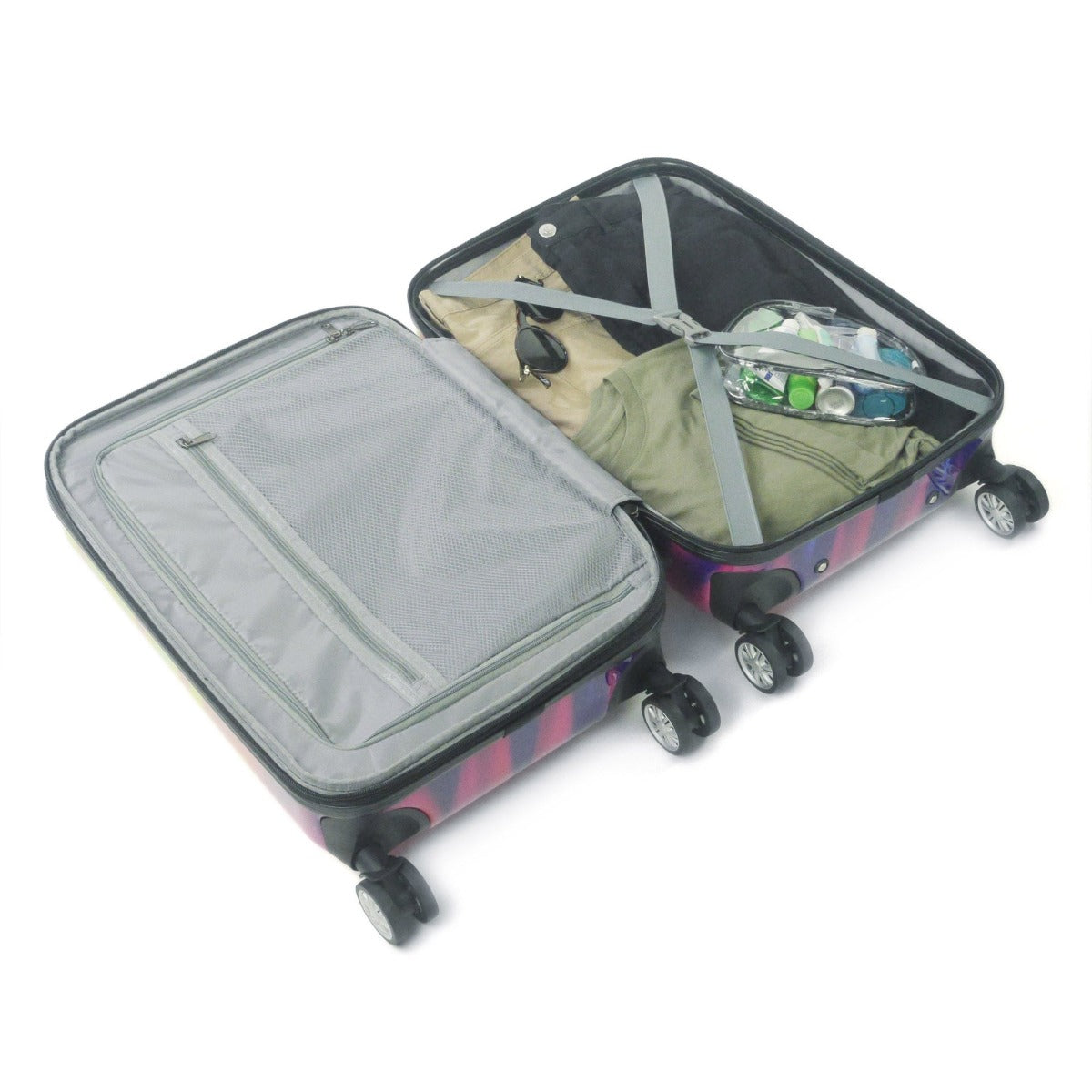 Tie-dye Rainbow Swirl 22" FŪL Spinner Rolling Luggage